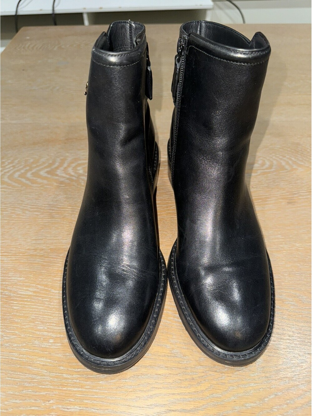 Cole Haan Women's Silvana Buckle Booties SIZE 7.5 Black Leather